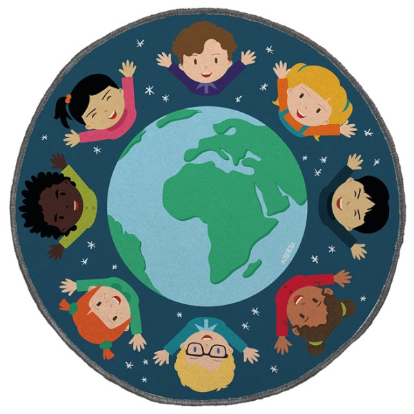 Tapis pédagogique sur la planète pour les activités de groupe en maternelle